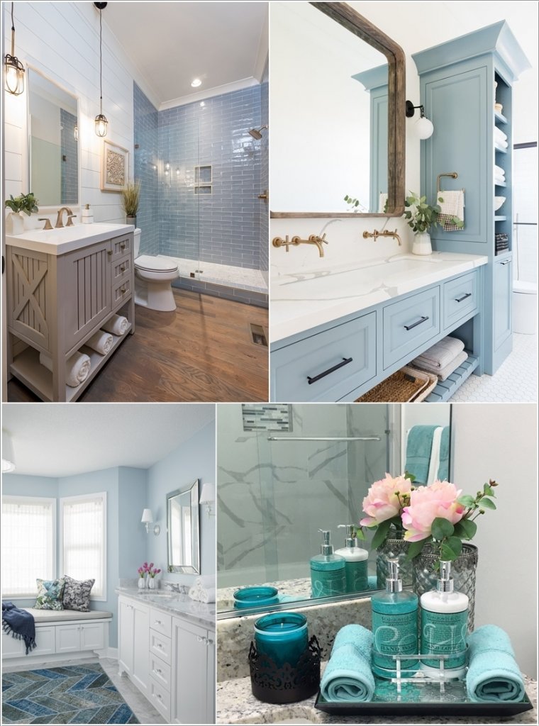 blue bathroom decor