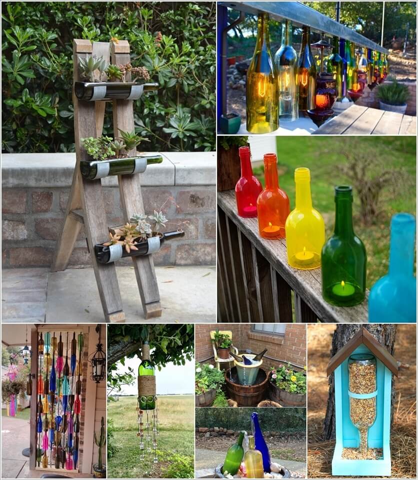 DIY Wine Bottle Garden Decor Ideas