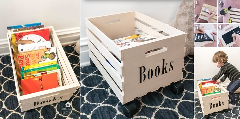 DIY Kids Book Storage Ideas 