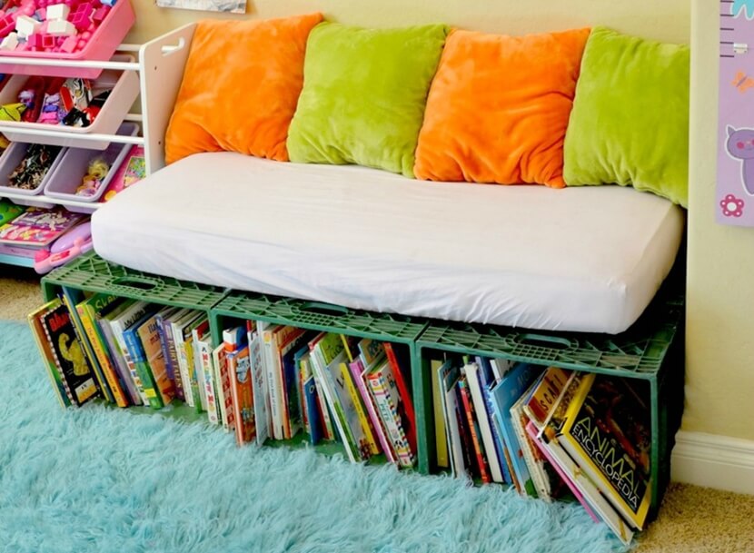 DIY Kids Book Storage Ideas 