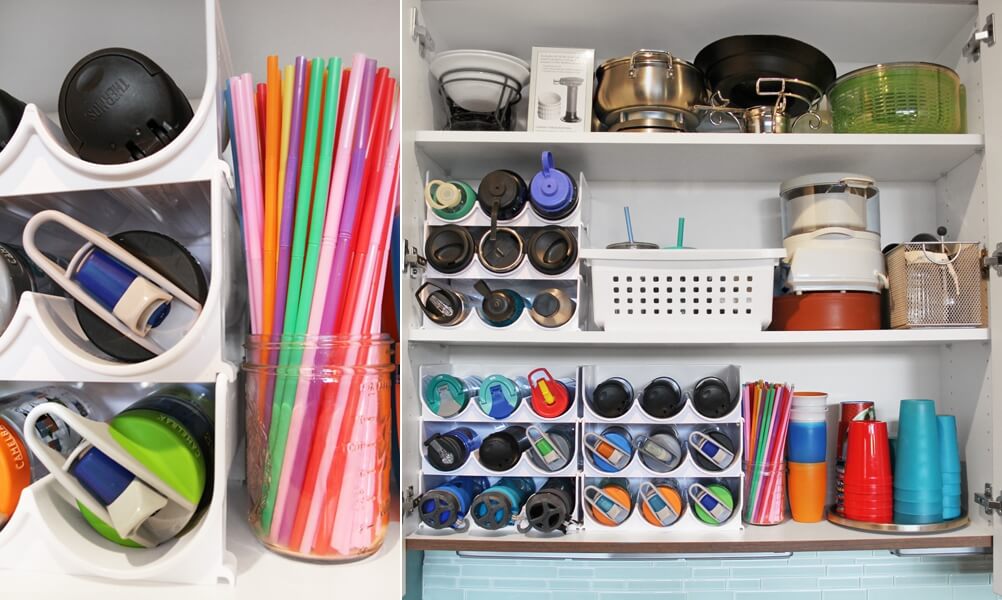 kitchen cabinet organization hacks