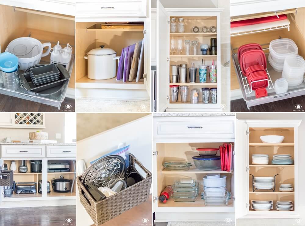 kitchen cabinet organization hacks