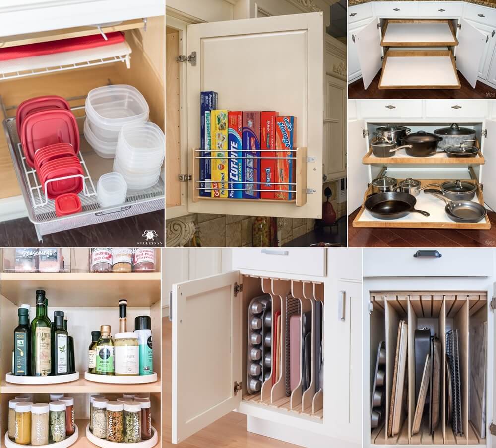 kitchen cabinet organization hacks