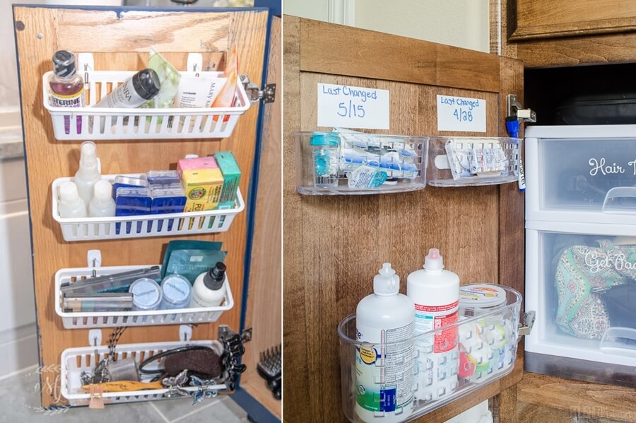 Bathroom Cabinet Door Organization Hacks