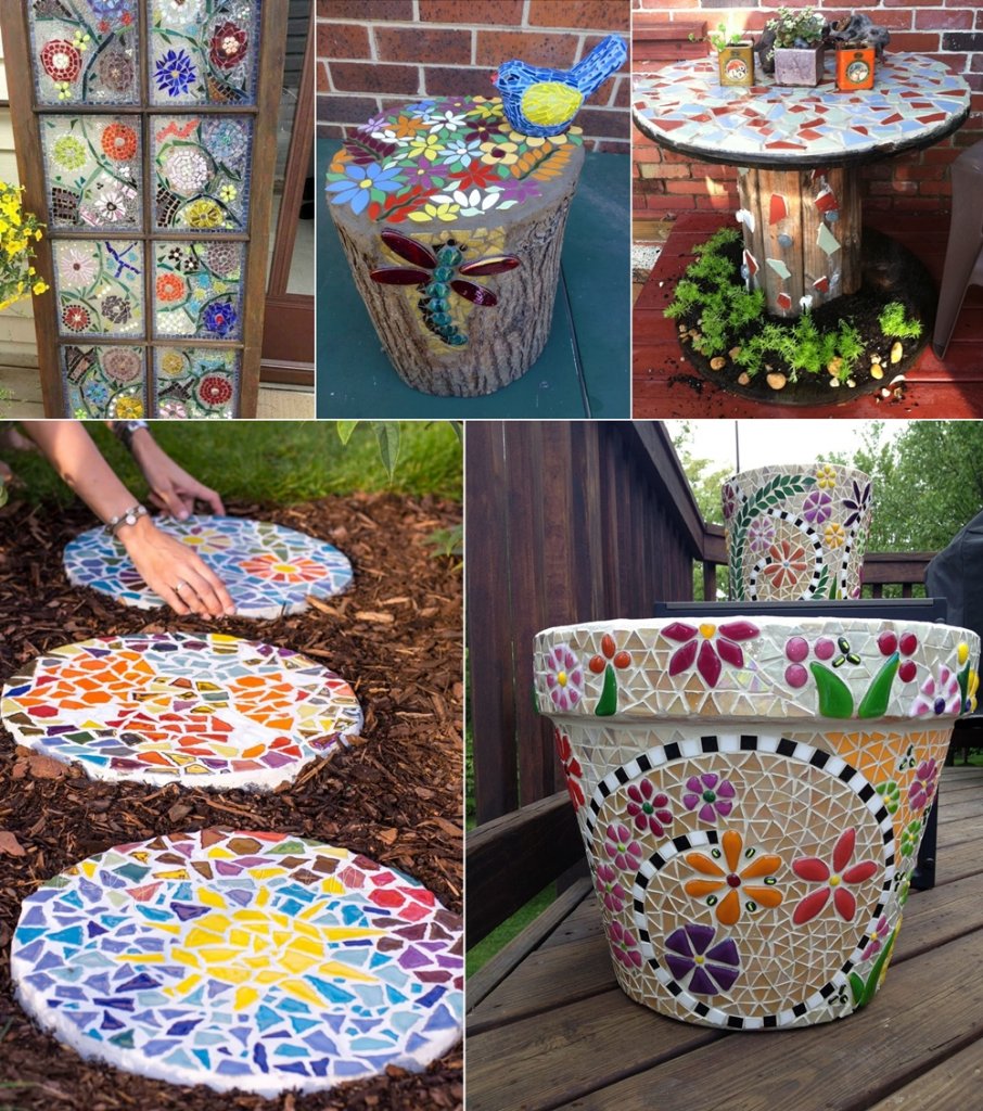 DIY Mosaic Garden Decor 