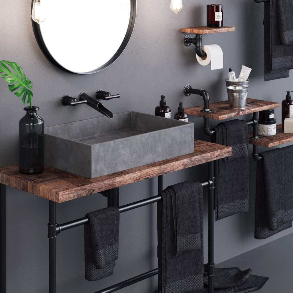 How To Style A Bathroom With a Concrete Sink
