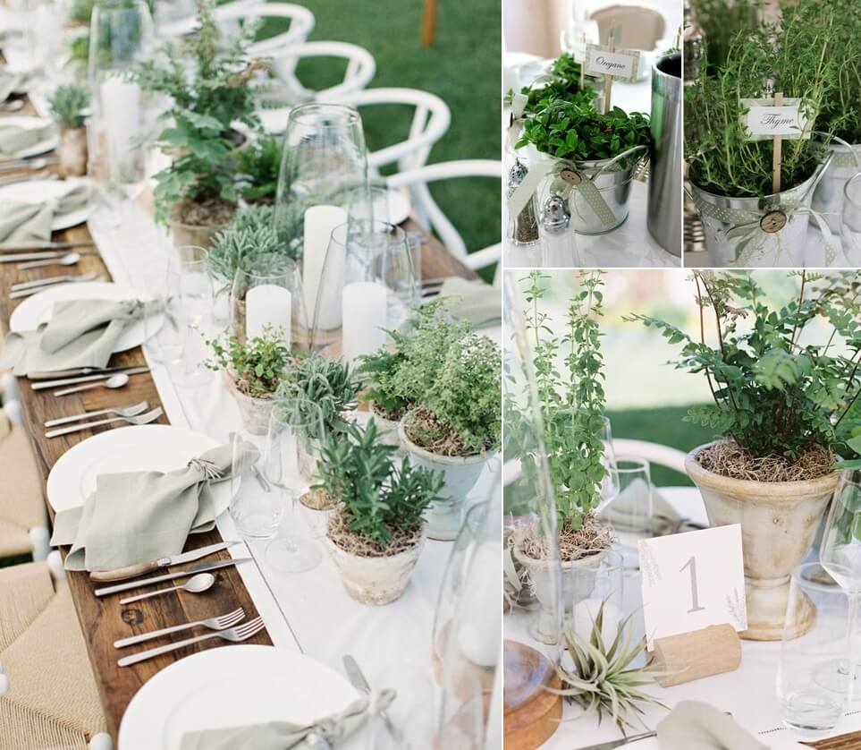 Fresh Leaves Centrepiece Ideas