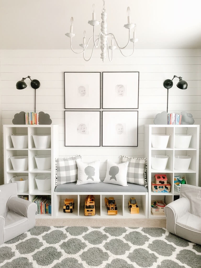 playroom storage bench