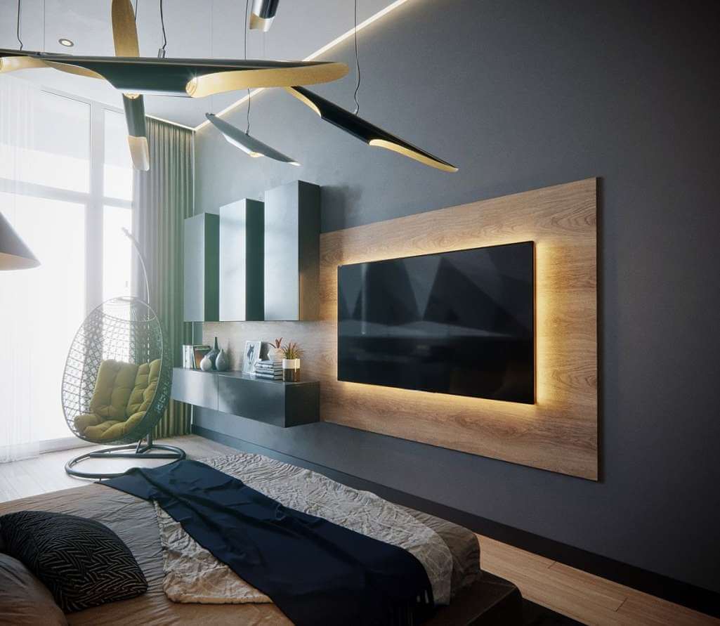 bedroom tv wall design