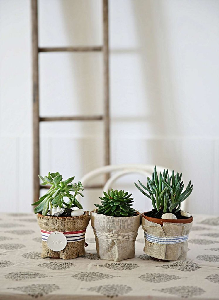 burlap planter