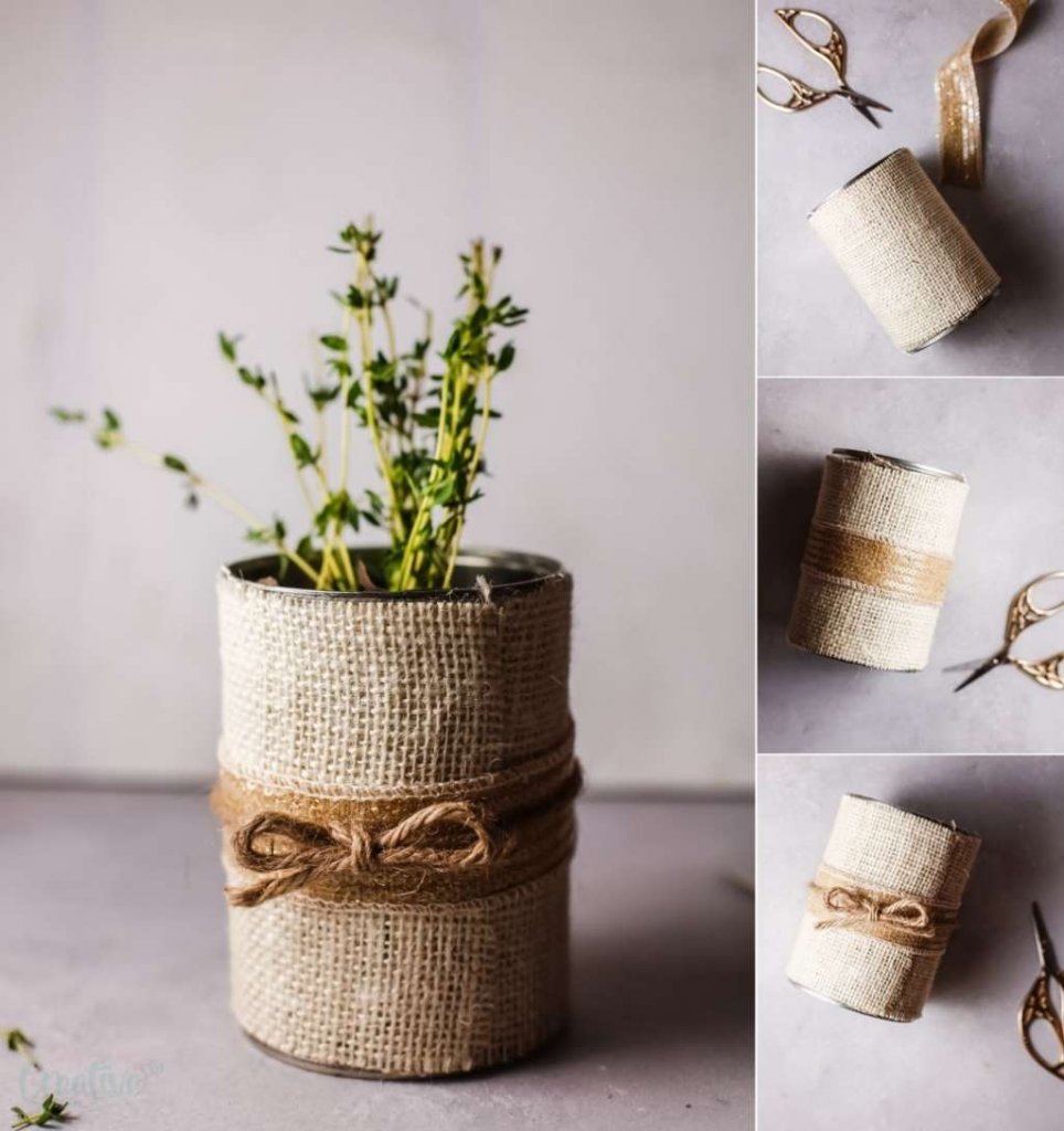 burlap planter