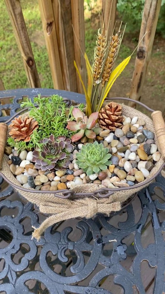 burlap planter