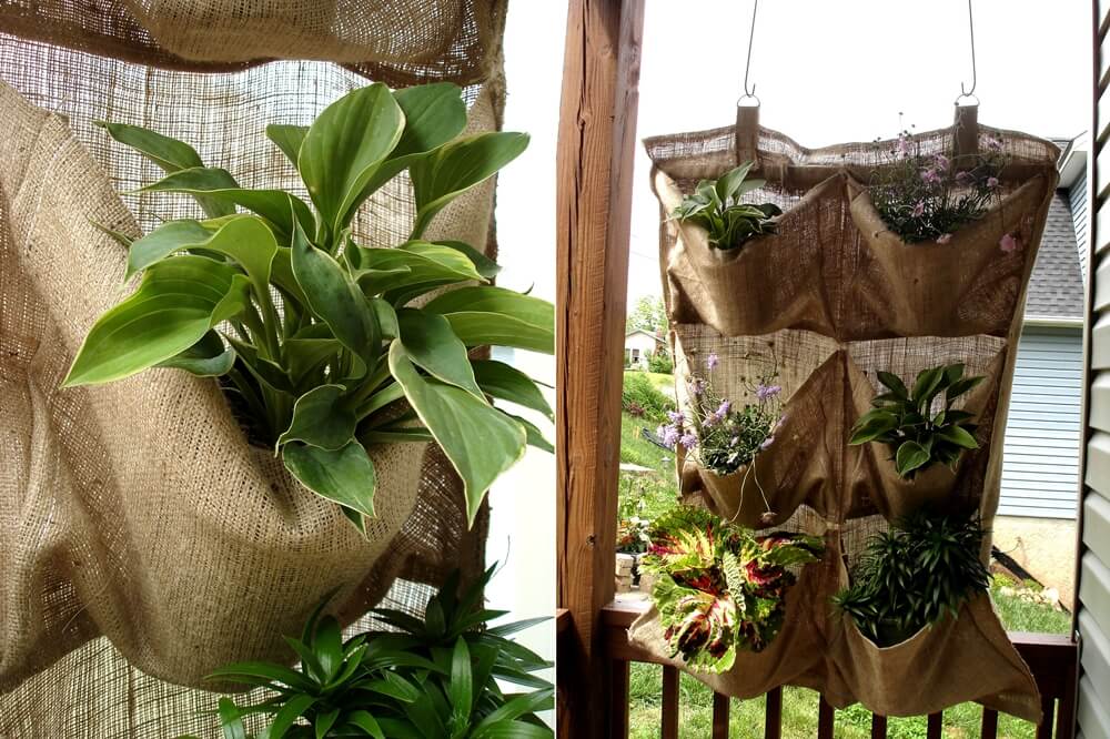 burlap planter