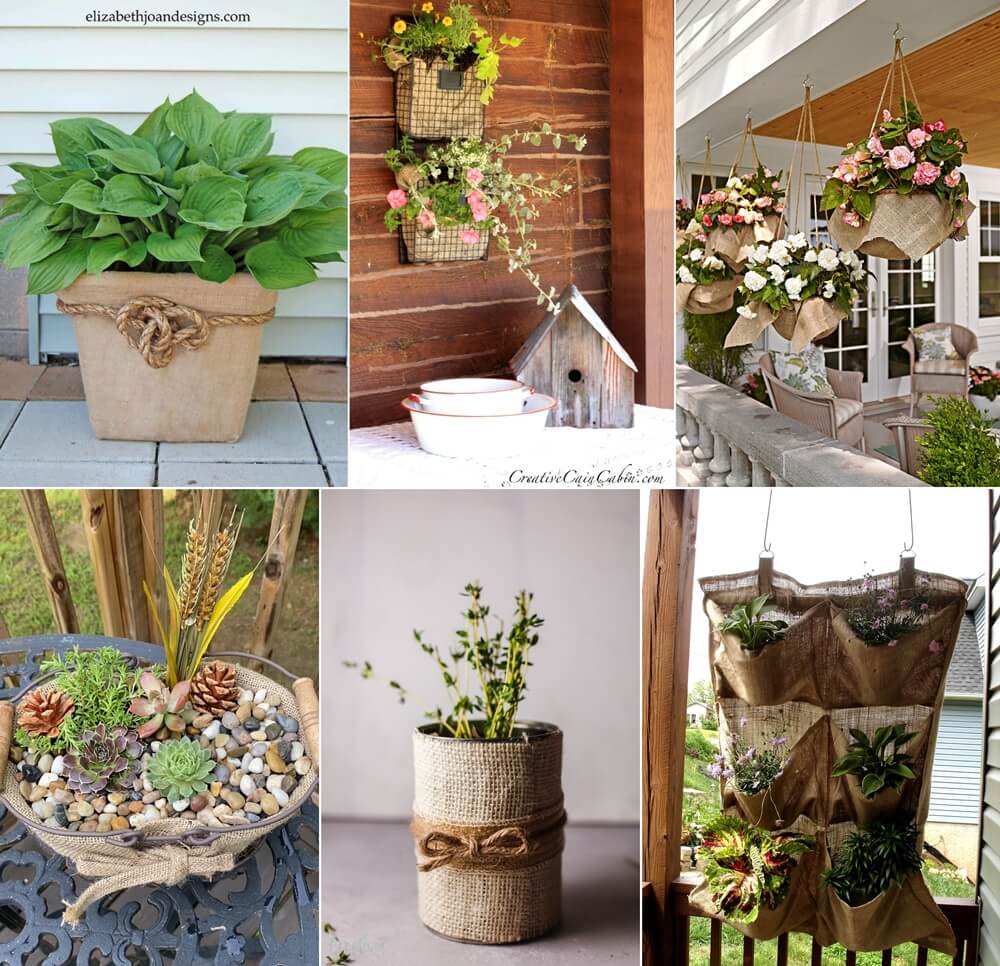 burlap planter