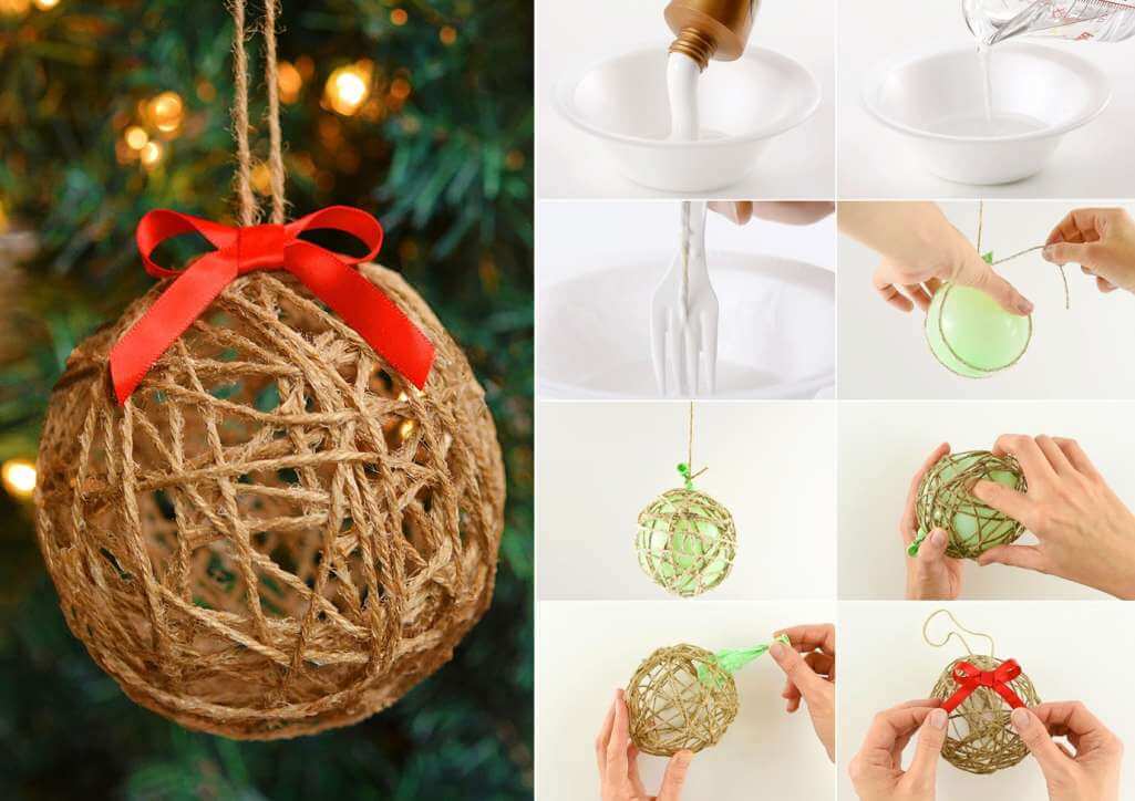 DIY Twine Christmas Decorations