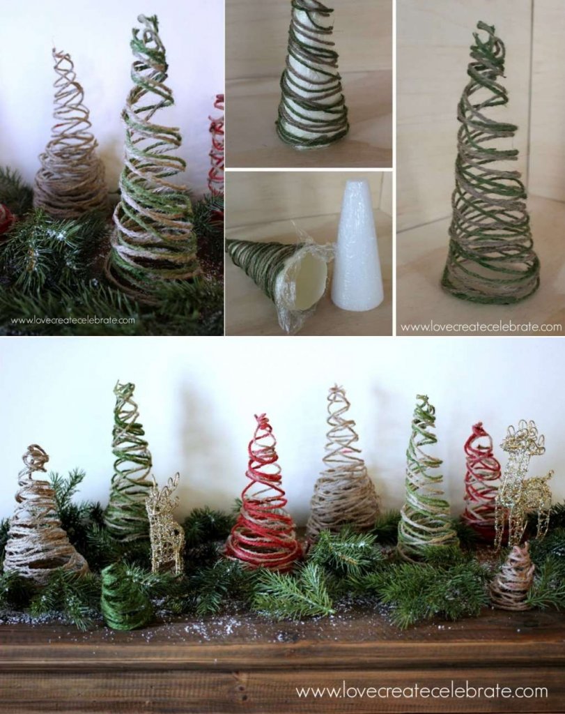 DIY Twine Christmas Decorations