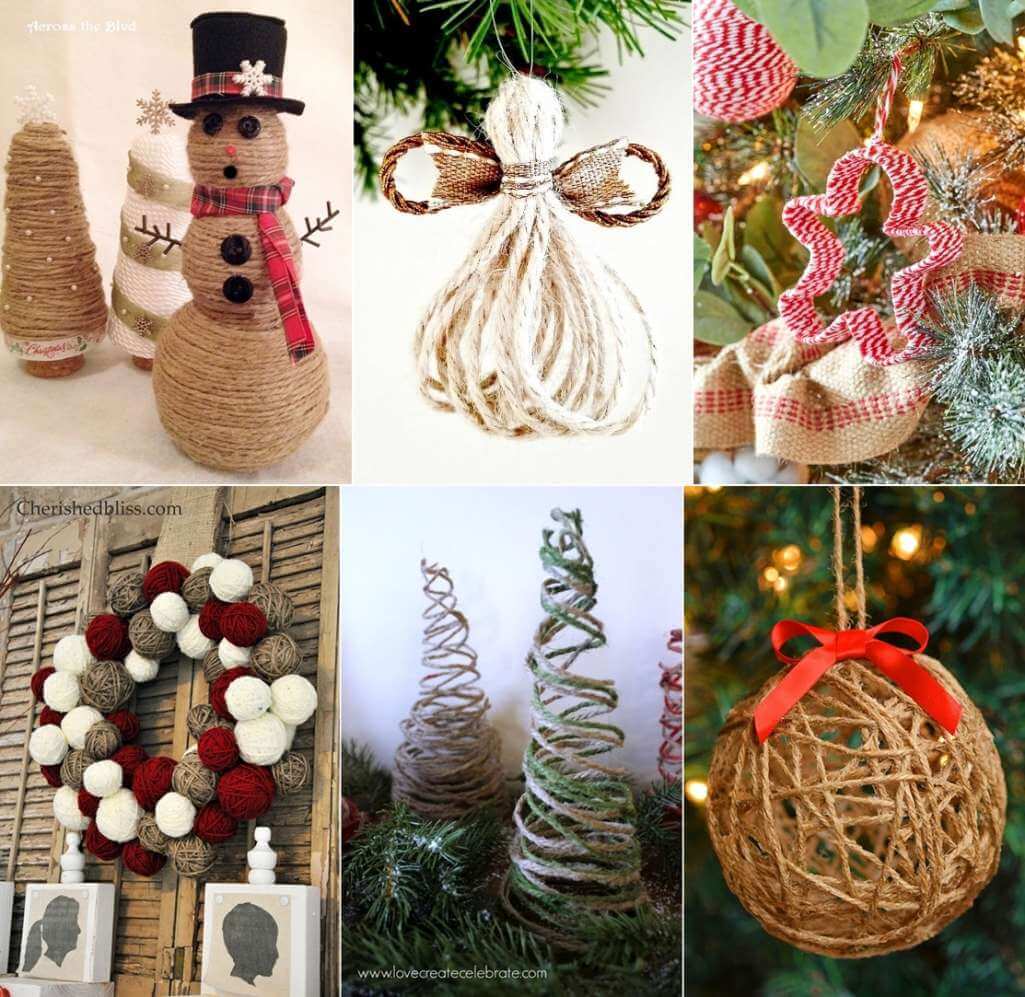 DIY Twine Christmas Decorations