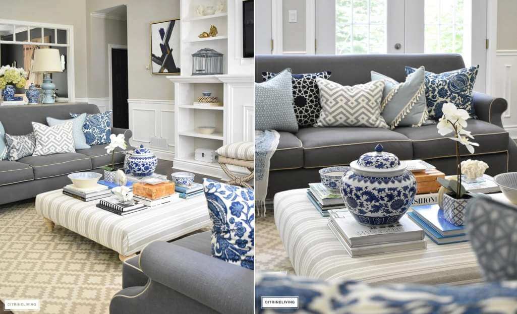 ottoman coffee table styling ideas