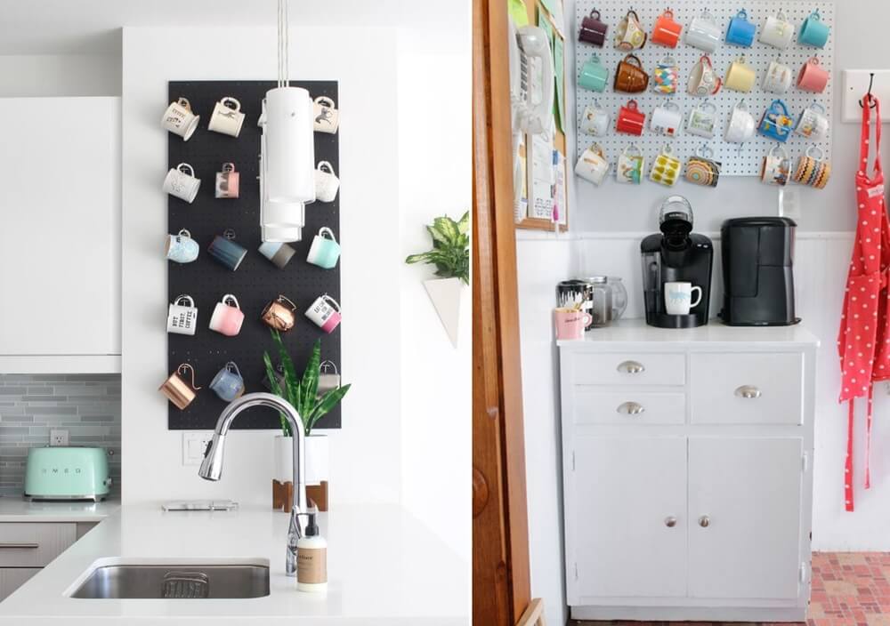 Pegboard Coffee Mug Storage