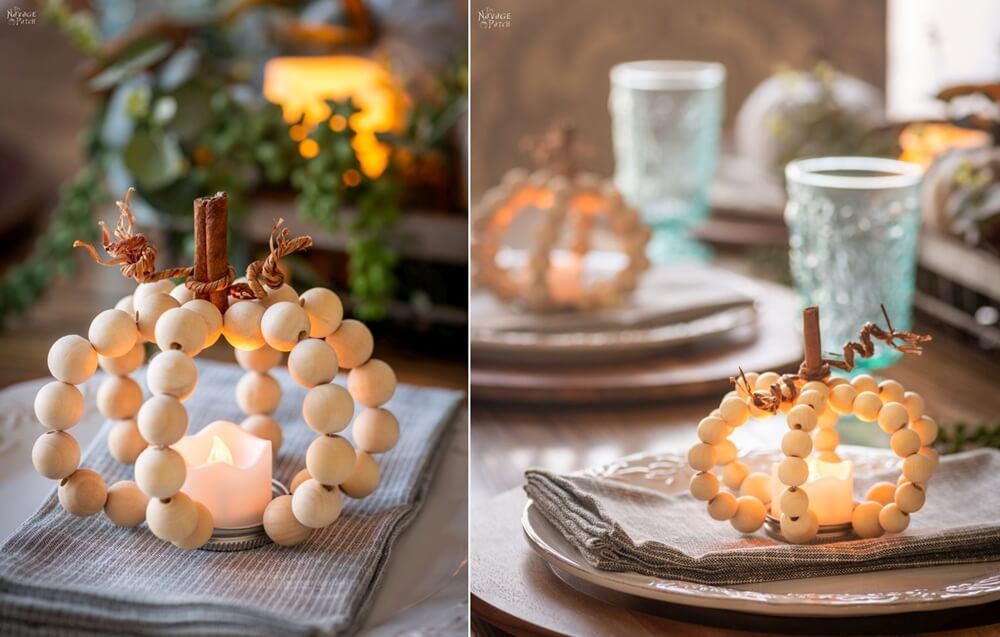 Wood Bead Pumpkins