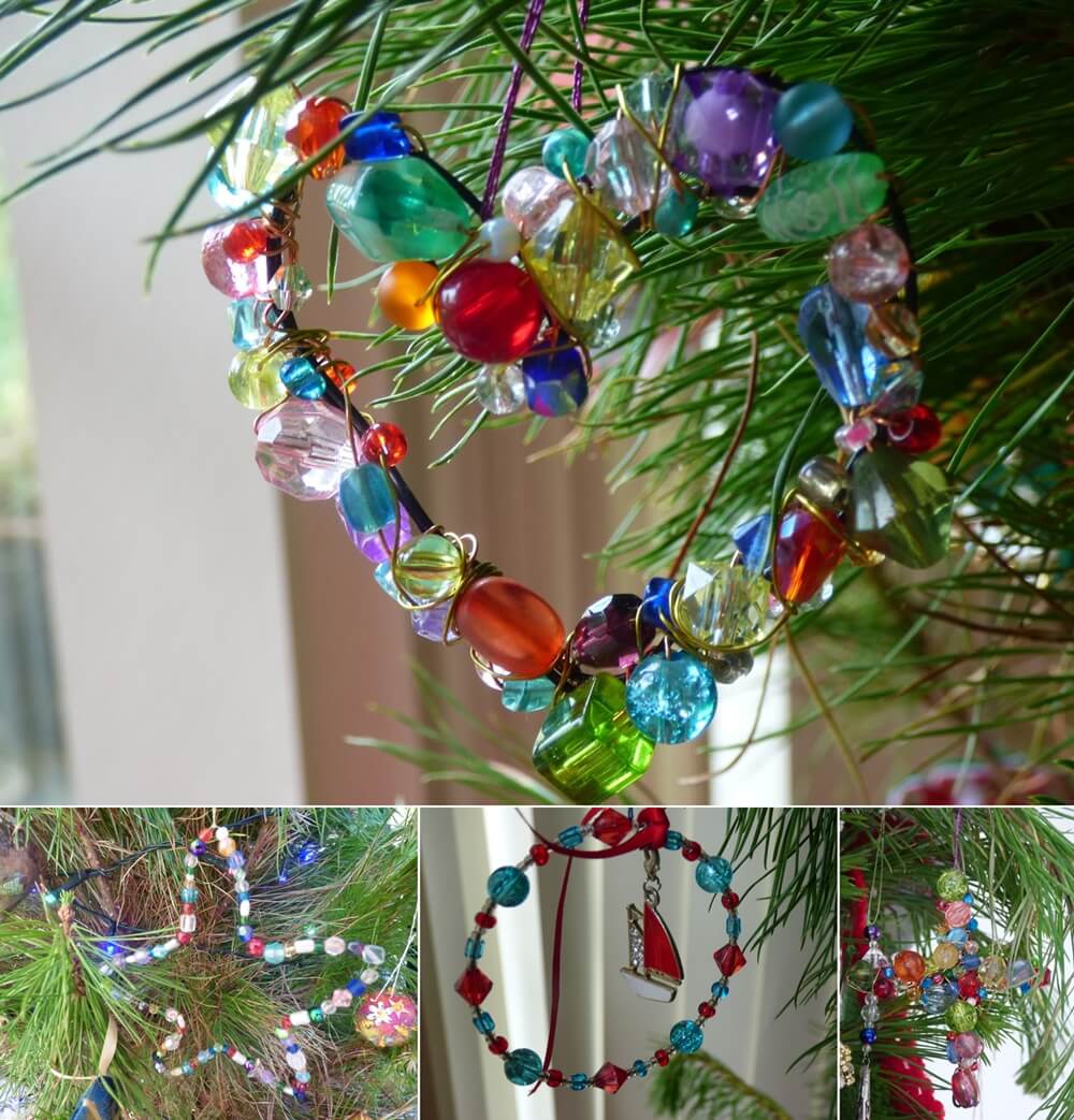 Wire and Bead Christmas Ornaments