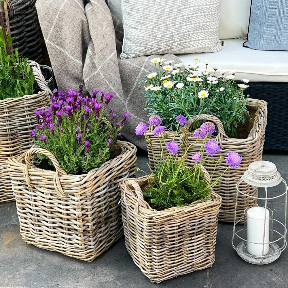 Wicker Basket Flower Box