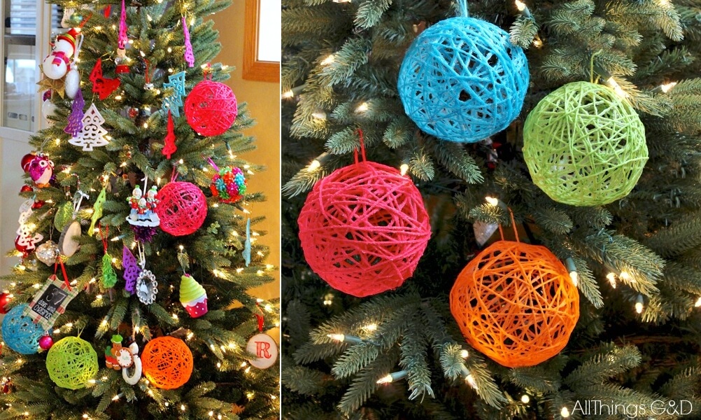 Colorful Yarn Ball Ornaments
