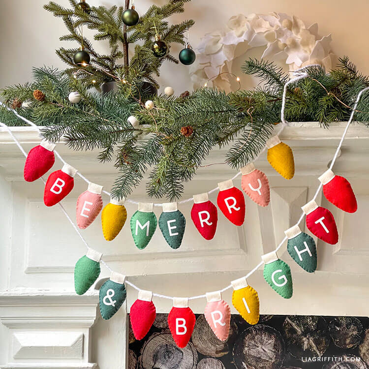 Felt Bulb Christmas Garland