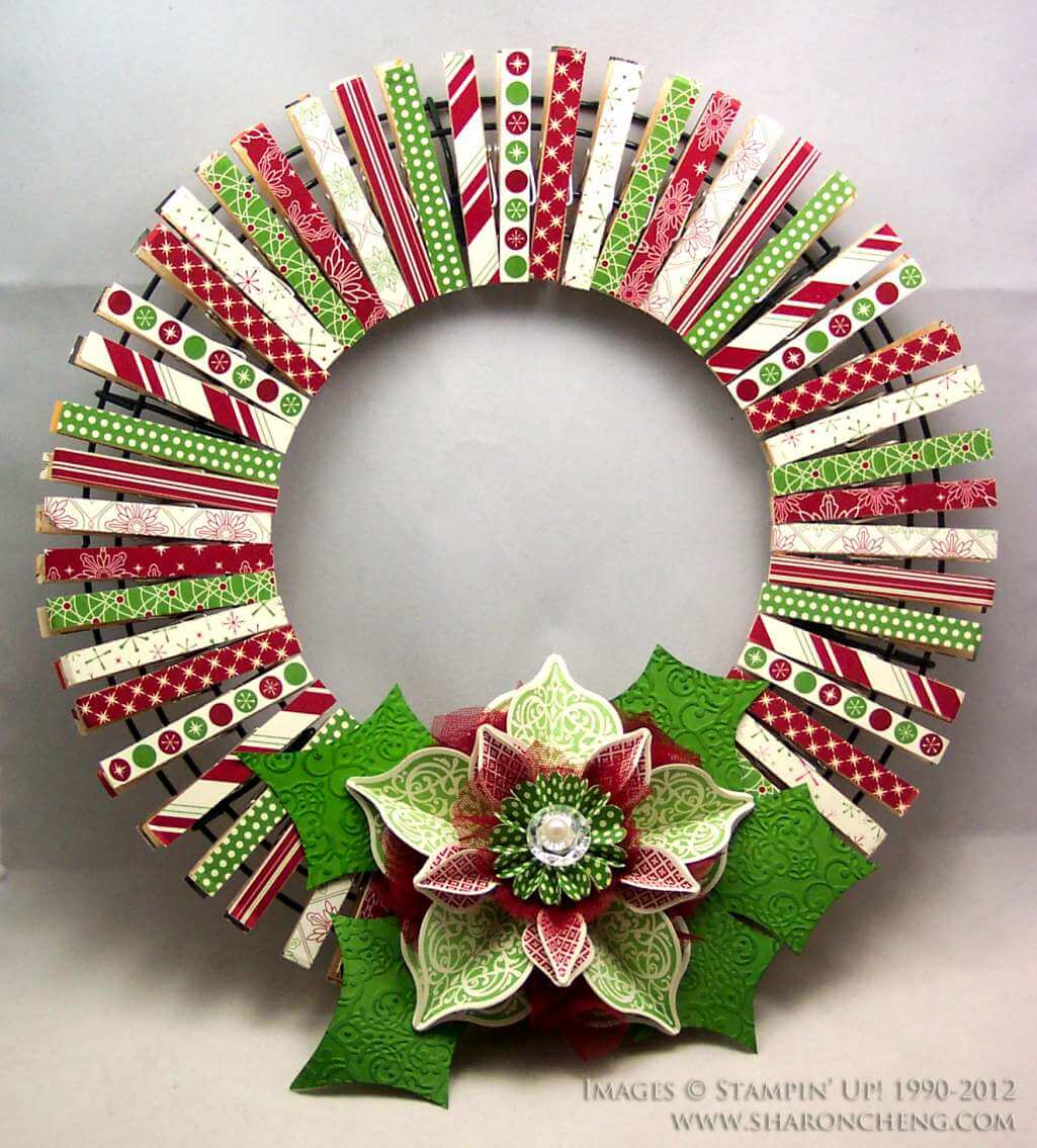 Washi Tape Decorated Christmas Wreath