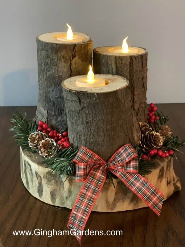 Log Candle Centerpiece