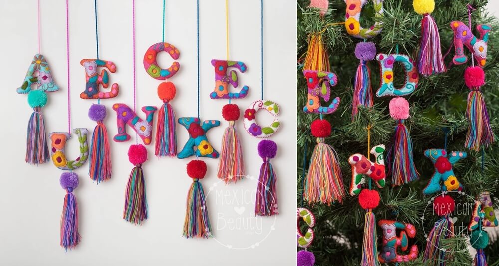 Felt Alphabet Letter Ornaments