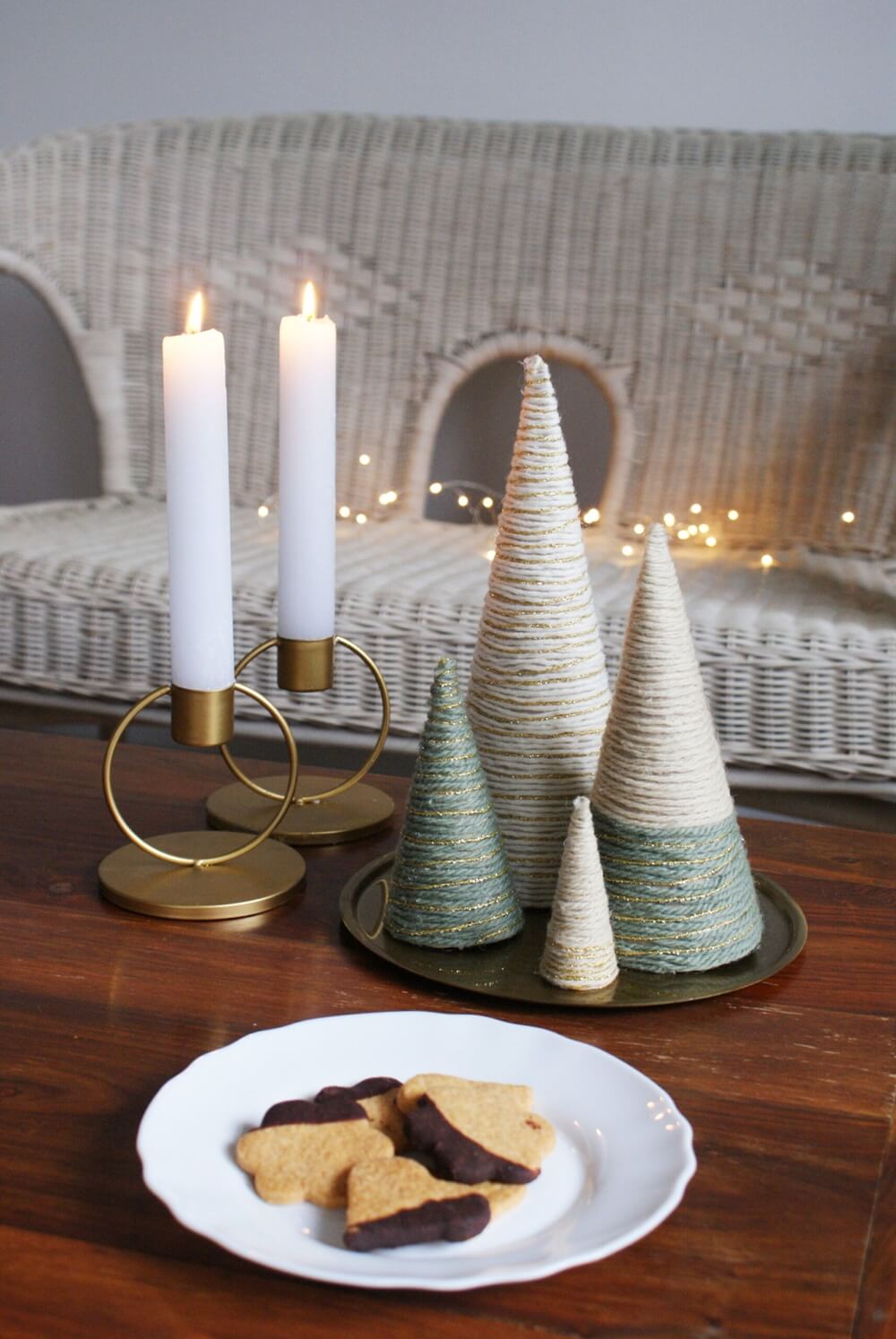 Ombre Yarn Tabletop Christmas Trees
