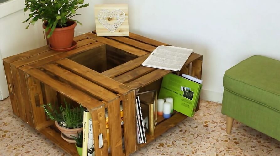 Wood Crate Coffee Table