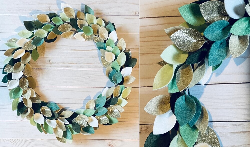 Felt Leaf Christmas Wreath