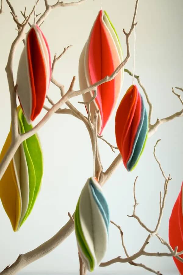 Felt Petal Ornaments