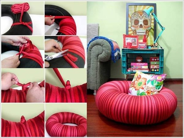 Tire Inner Tube Wrapped Seat