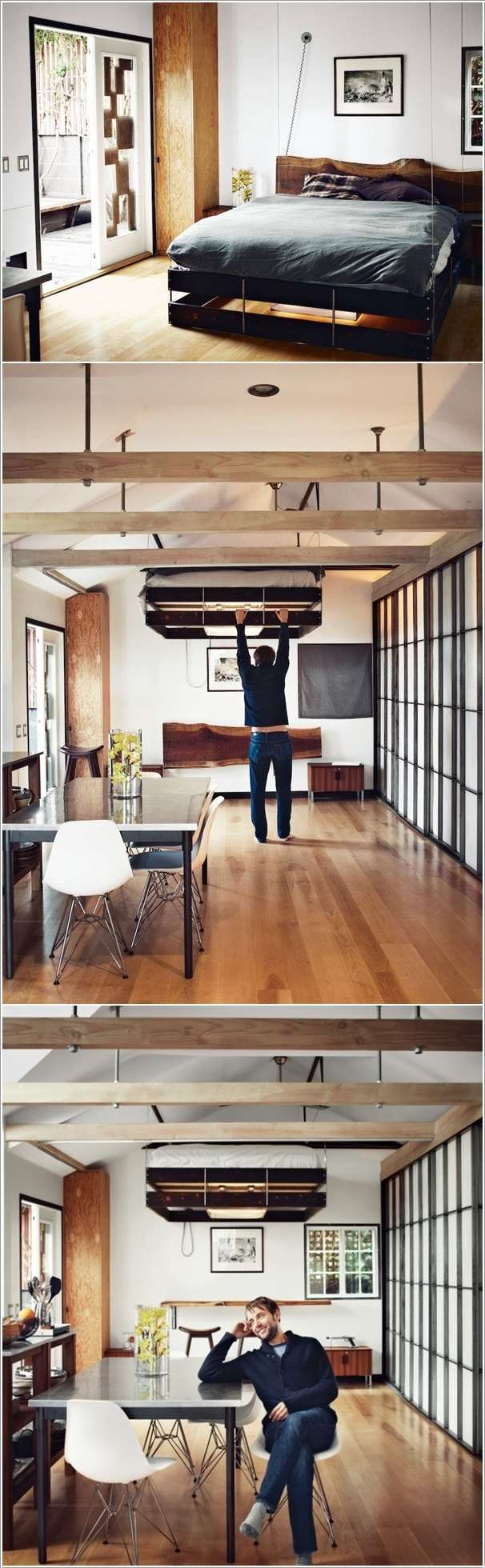 Retractable Bed That Lets You Use the Space It Occupies During the Day