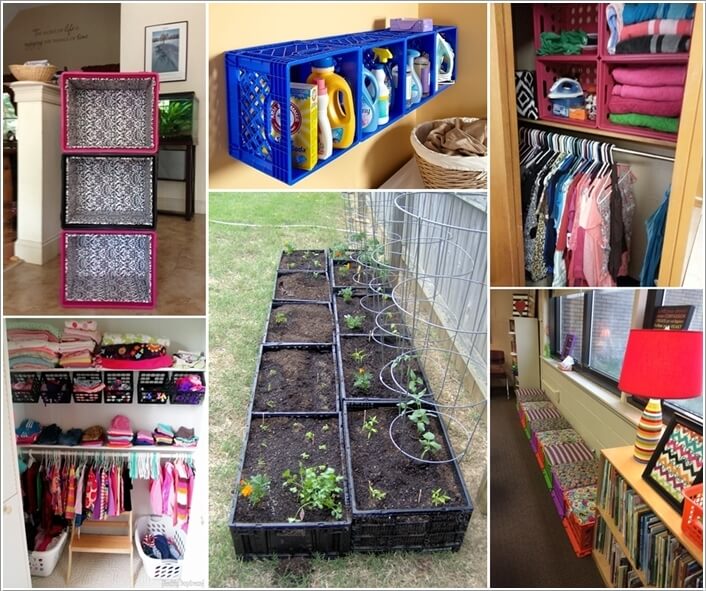 15 Clever Ideas to Recycle Plastic Milk Crates