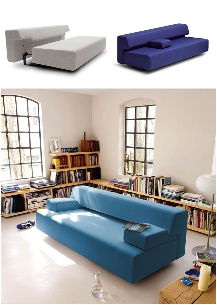 A Super Stylish Sofa That Flattens Up into a Bed