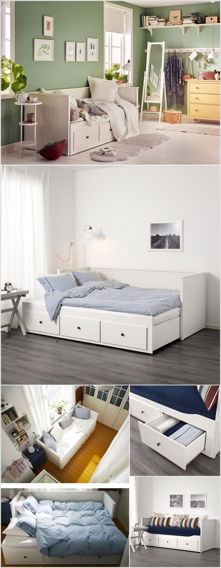 A Sofa That Duties as a Daybed During The Day and Has a Trundle That Converts it into a Double Bed at Night