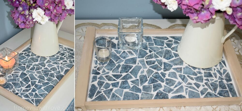 Smash Some Old Tiles and Use The Pieces to Decorate a Boring and Simple Tray