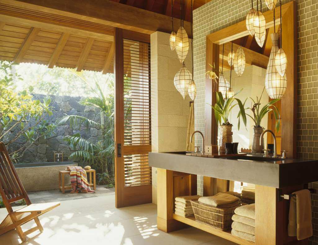 tropical decor pocket door