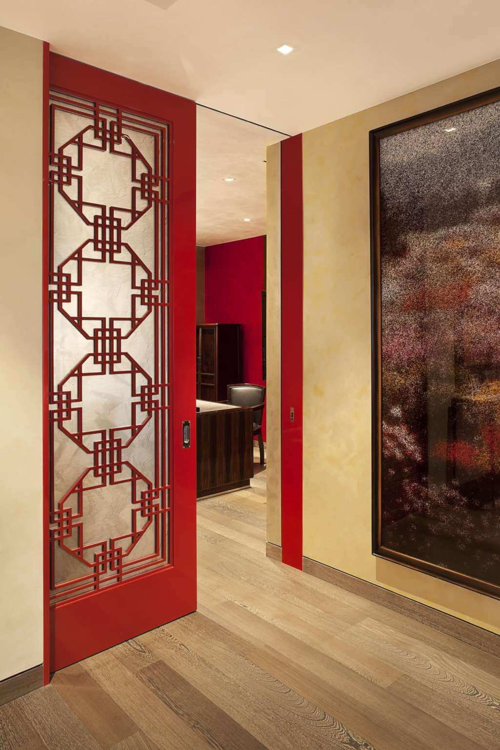 bold colored pocket door