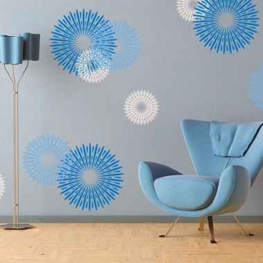 Modern-Blue-Circular-Design-Wall-Decals-Ideas