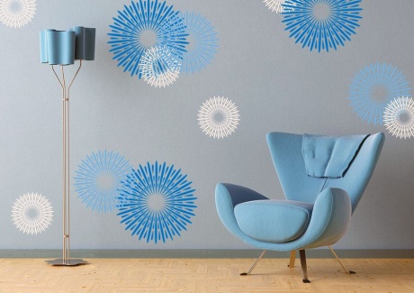Modern-Blue-Circular-Design-Wall-Decals-Ideas