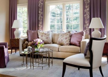 purple-curtain-combine-beige-wall-on-living-room