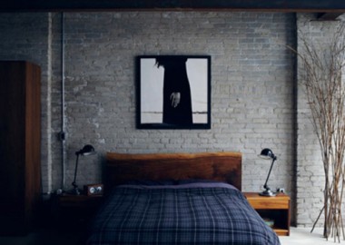 Artistic Brick Wall Bedroom