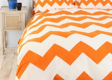 Orange chevron stripes Duvet Bedding