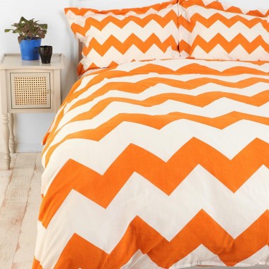 Orange chevron stripes Duvet Bedding