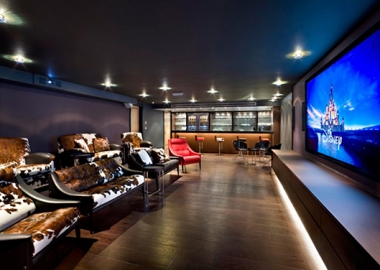 Spacious and  Bold Home Cinema Design